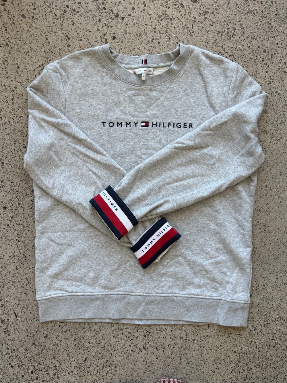 Tommy Hilfiger Light Gray Logo Crewneck Sweater
